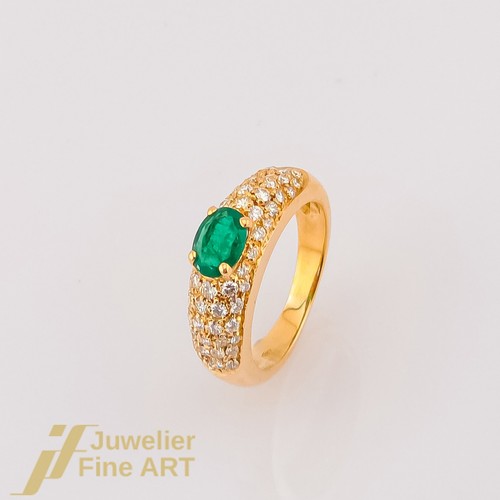 Ring smaragd brillanten - &,