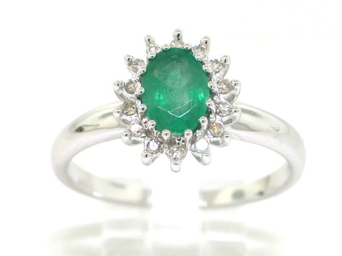 Smaragd ring 585 weißgold - smaragd,