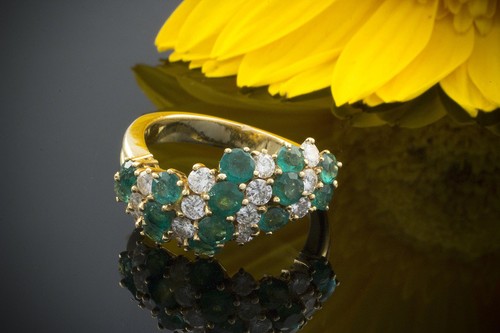 Ring mit smaragd - ring, brillanten