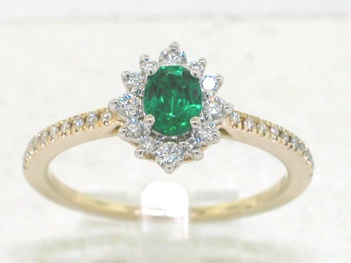 Smaragd ring 585 - ring, gelbgold