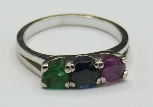 Weißgold memory ring - ring, saphir