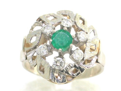 Smaragd brillant ring 585 gold - smaragd,