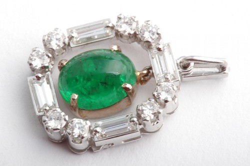 Anhänger cabochon samaragd - anhänger,