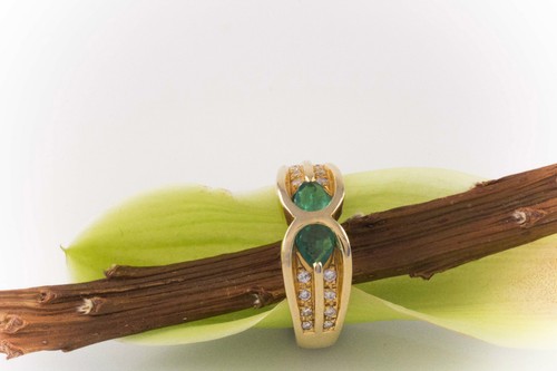 Smaragd ring mit diamanten - smaragd,