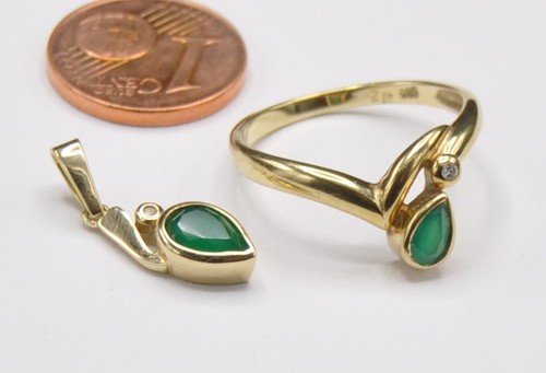 Set anhänger ring diamant - set,