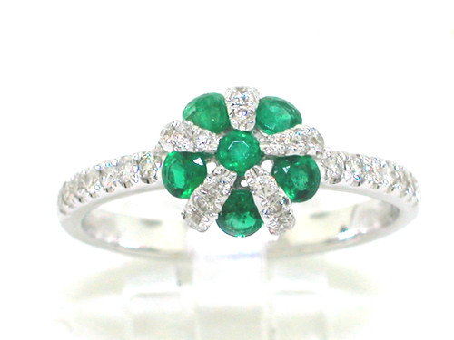 Smaragd brillant ring - smaragd,