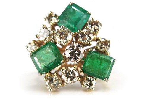Ring smaragd mit brillanten - smaragd,