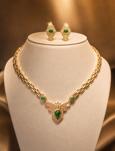 Smaragd collier ohrschmuck - smaragd, &