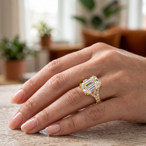 Diamant ring smaragdschliff - ring,