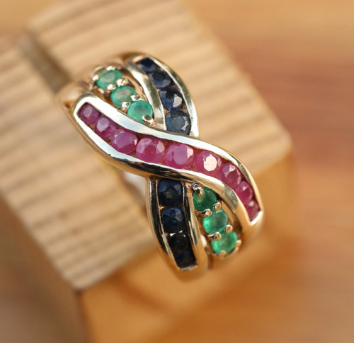 9ct gelbgold crossover ring - 9ct,