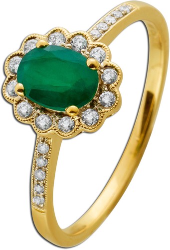 Smaragdring gelbgold 585 14k - gelbgold,