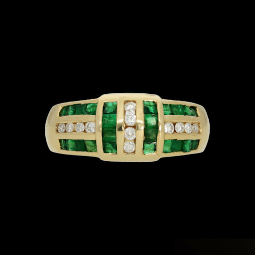 Smaragd diamant ring - diamant,
