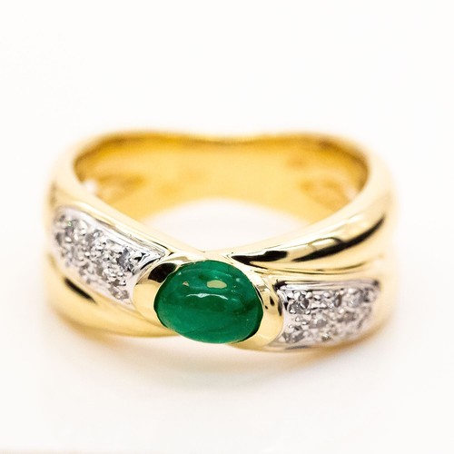 Ring 18k gelbgold smaragd - ring,