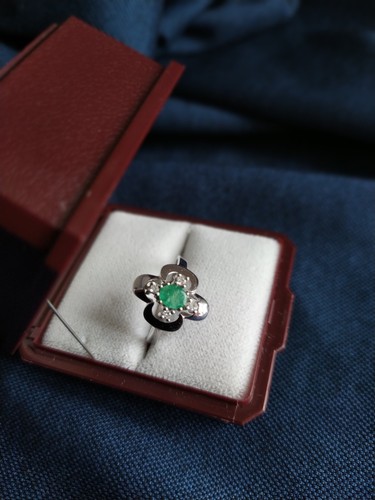 Smaragd brillant ring - smaragd-brillant,