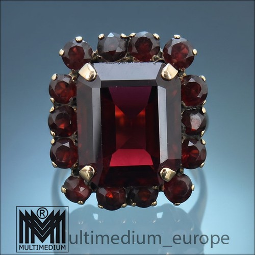 333er gold granat ring - 333er,